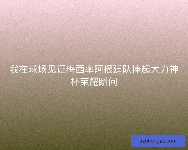 我在球场见证梅西率阿根廷队捧起大力神杯荣耀瞬间